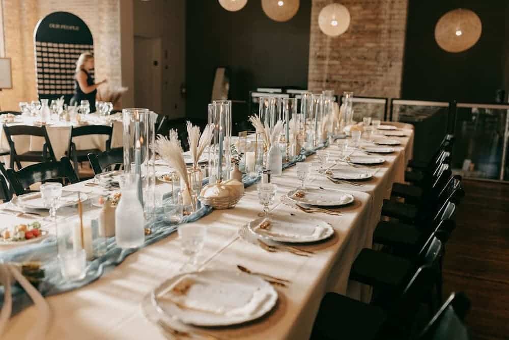 dinner table for a wedding